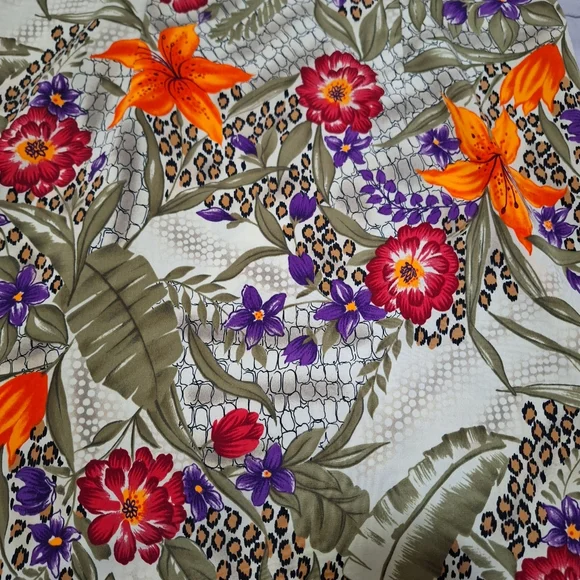 NWT Vtg Kathie Lee Collection Neptune Reptile/ Floral Print Dress Size 14 - Picture 5 of 5